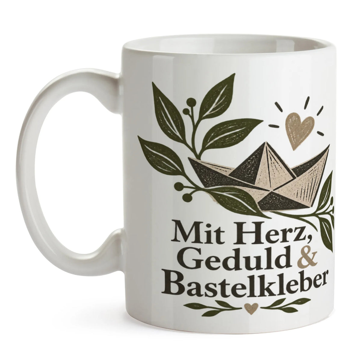 Herzliche Tasse für Erzieher mit Papierschiff und Herz|p:2014918|h:171f085b58a4d84e06f606a5af95be00