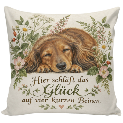 Kuscheliges Kissen mit ruhendem Dackel für Dackelfans|p:2014919|h:1f4cb406ef945037e1f163b5b869eae5
