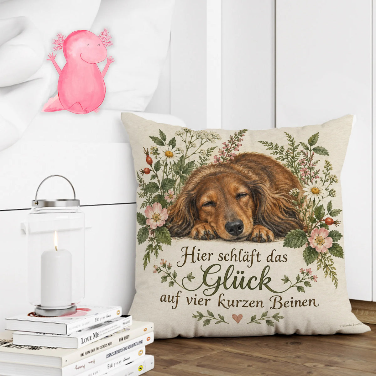 Kuscheliges Kissen mit ruhendem Dackel für Dackelfans|p:2014919|h:c16182aac65f89946cc918e17118456a