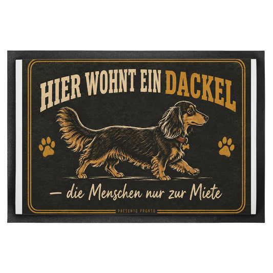 Lustige Fußmatte mit Dackel im Seitenprofil für Besitzer|p:2014921|h:81c93c759ba34da4ef33789818100b42