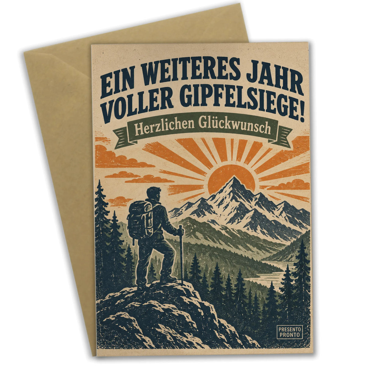 Motivierende Geburtstagskarte für Wanderer mit Berggipfel|p:2014933|h:abcccc74fc81312f363cc45242b4e0b4