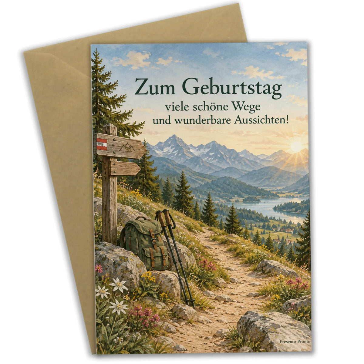Herzliche Geburtstagskarte für Wanderer mit Berglandschaft|p:2014937|h:12cf24f0c3978da6c7123a0a4343add6