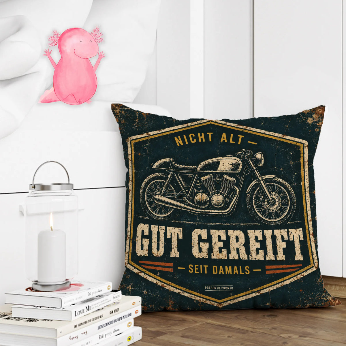 Lustiges Vintage Kissen für Motorradfans mit Café-Racer|p:2014942|h:8fb1fb4262a60650574148c3962dc1c8