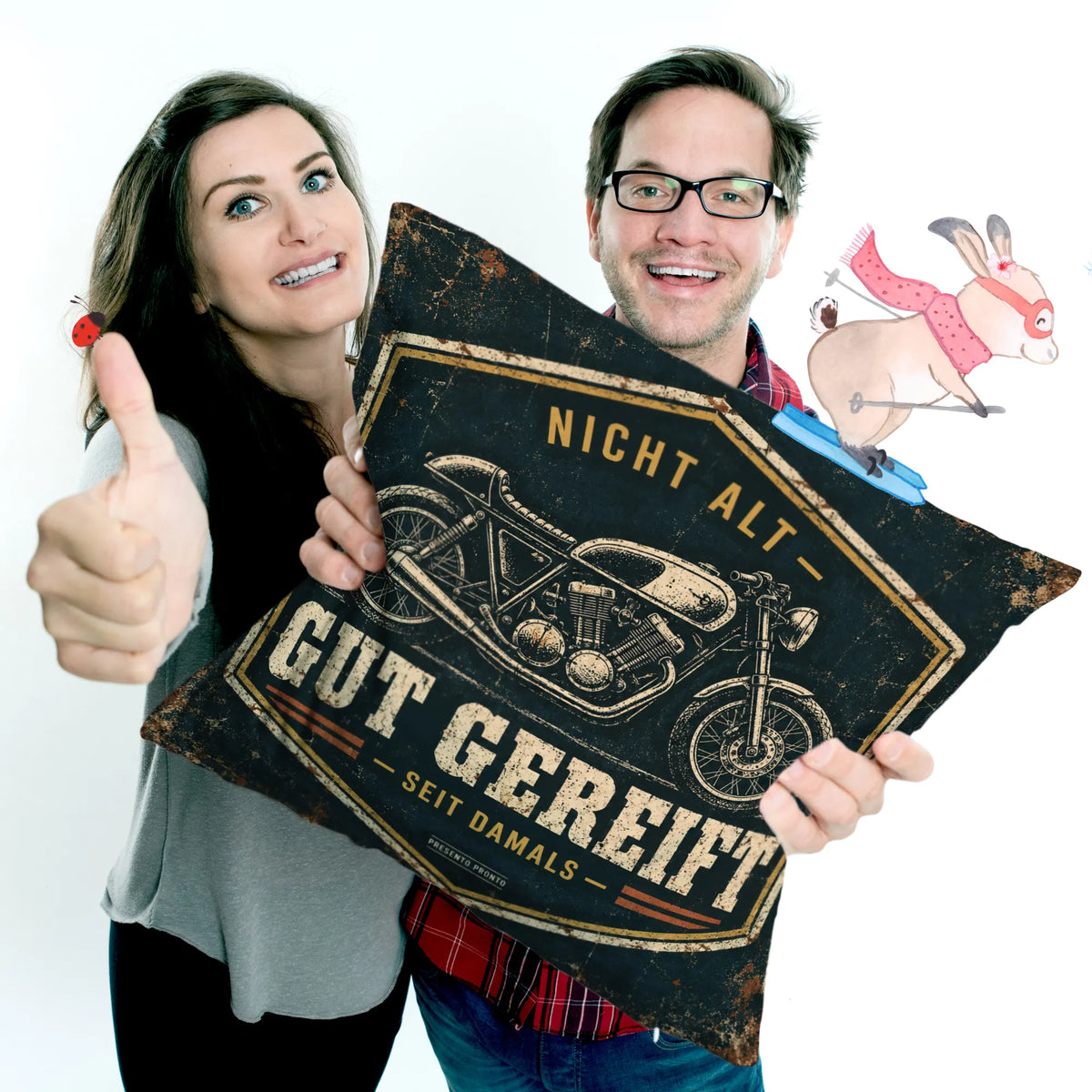 Lustiges Vintage Kissen für Motorradfans mit Café-Racer|p:2014942|h:9eb157ad8567b7914b2cdfa8ee15d5bf