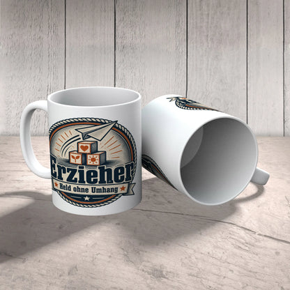 Wertschätzende Tasse für Erzieherin mit Held ohne Umhang Schriftzug|p:2014946|h:a100e686657aea1e3f3a9f6236da5084
