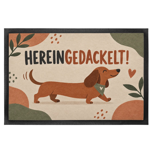 Lustige Fußmatte für Dackelbesitzer mit Dackel|p:2014948|h:f6afa4474cb553da1ac72c9c19c4a180