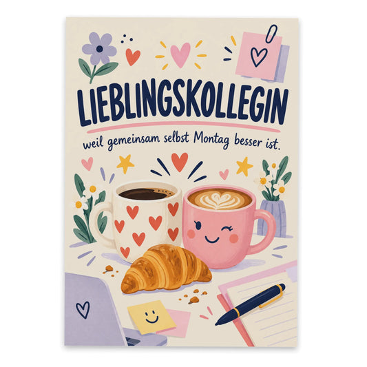 Lustige Postkarte für die Lieblingskollegin|p:2014953|h:fc723577cbb02cc38e43f7ce5f29d6ae