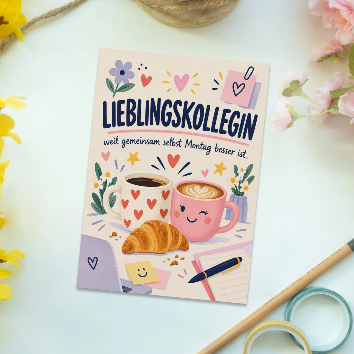Lustige Postkarte für die Lieblingskollegin|p:2014953|h:e3bed474cbb6b9bfa3d1e325457e1ddb