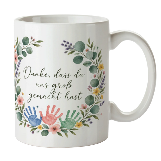 Herzliche Tasse für Erzieherin mit Blumenkranz|p:2014955|h:d85dcd68ff35fa1b353bade5e6fbee5e