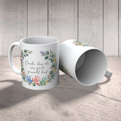 Herzliche Tasse für Erzieherin mit Blumenkranz|p:2014955|h:739ea721a23224f53aaa4100ff666f2d