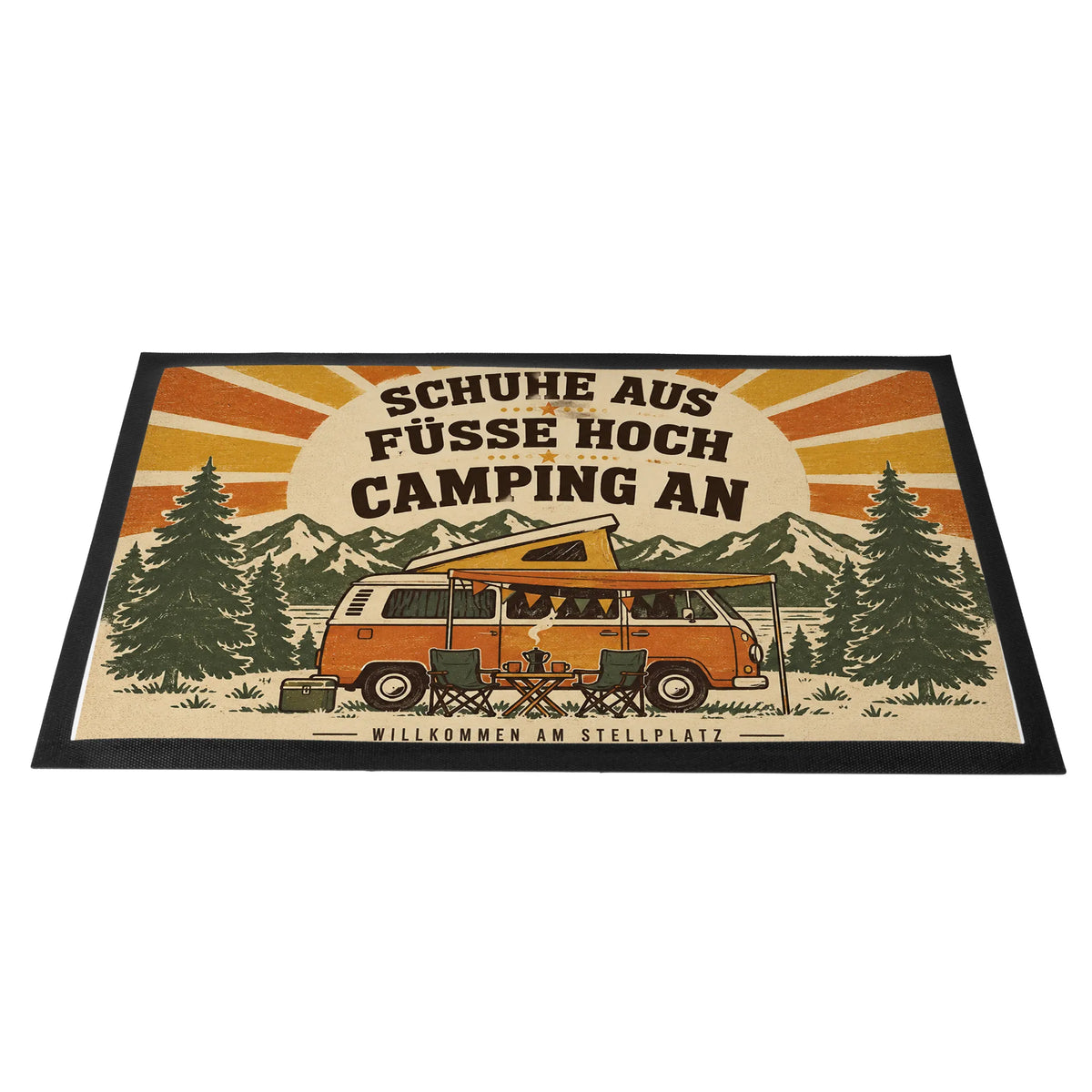 Lustige Fußmatte für Camping mit Vintage Campervan|p:2014958|h:534c6d6976c0bb68331cbc4c646fd321