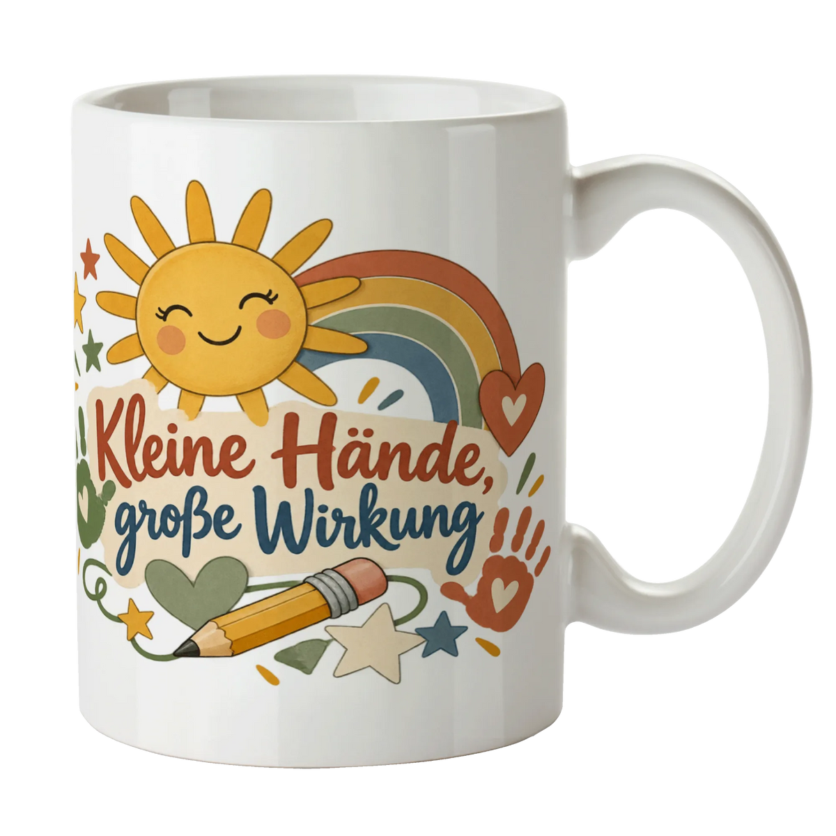 Liebevolle Tasse für Erzieher mit lächelnder Sonne|p:2014959|h:b04b5f5d3674e9243b73d3944724bba2