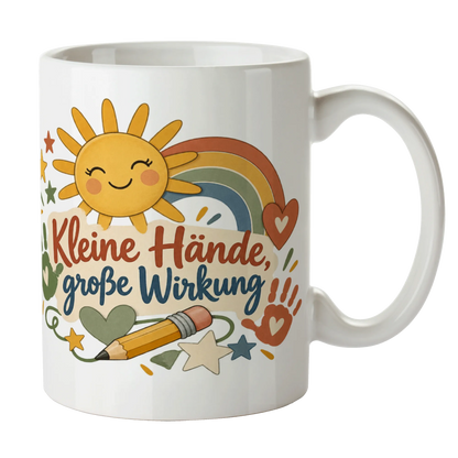 Liebevolle Tasse für Erzieher mit lächelnder Sonne|p:2014959|h:b04b5f5d3674e9243b73d3944724bba2