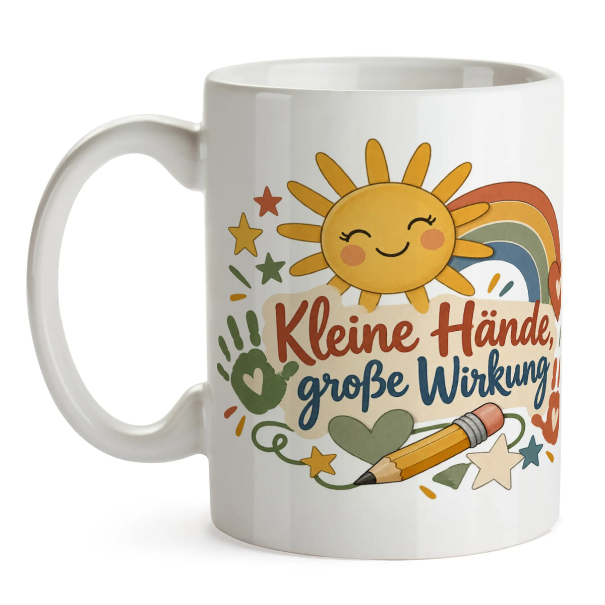 Liebevolle Tasse für Erzieher mit lächelnder Sonne|p:2014959|h:b3dff5d1b32b50f20d4b50cb53f53033