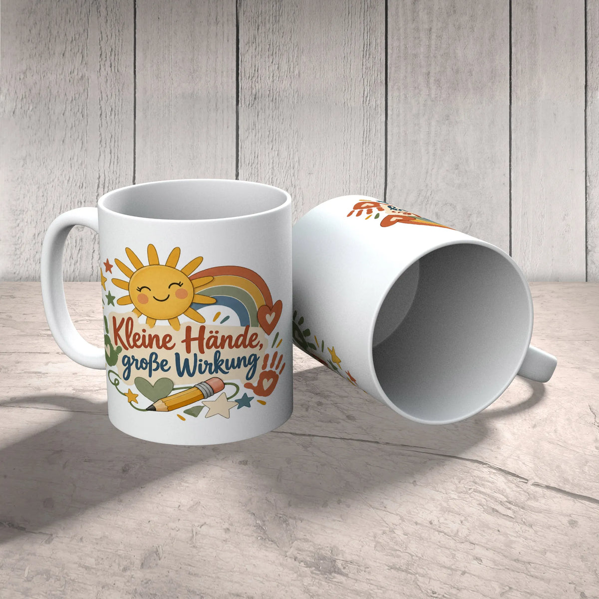 Liebevolle Tasse für Erzieher mit lächelnder Sonne|p:2014959|h:ec56901150780dbaadad087df9b61f43