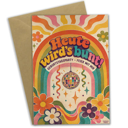 Bunte Einladungskarten zum Geburtstag mit Regenbogen|p:2014962|h:67210396ebd4165d6a9137b3bd15d0fa