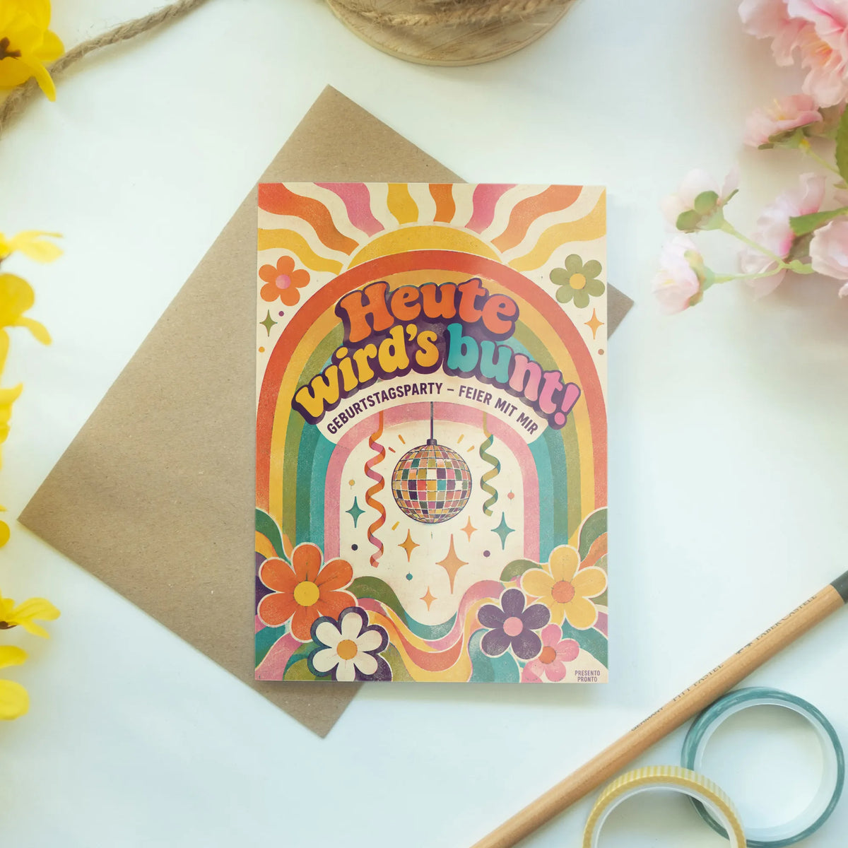 Bunte Einladungskarten zum Geburtstag mit Regenbogen|p:2014962|h:bc1e39753fb004207ea74c4c2608b266