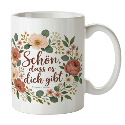 Liebevolle Tasse Schön, dass es dich gibt Blumenstrauß für Lieblingsmensch|p:2014963|h:a5056d706f7431f942ab1526b87c195a