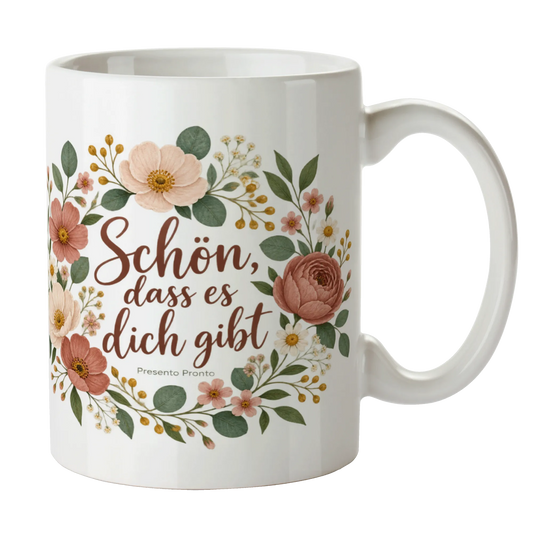 Liebevolle Tasse Schön, dass es dich gibt Blumenstrauß für Lieblingsmensch|p:2014963|h:a5056d706f7431f942ab1526b87c195a