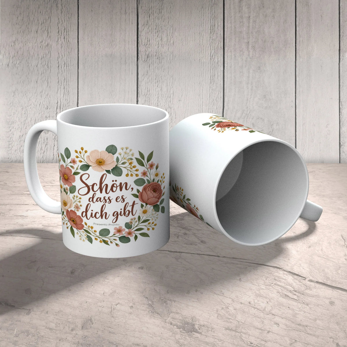 Liebevolle Tasse Schön, dass es dich gibt Blumenstrauß für Lieblingsmensch|p:2014963|h:a51fe3568afe8012e58c4d49e312863b