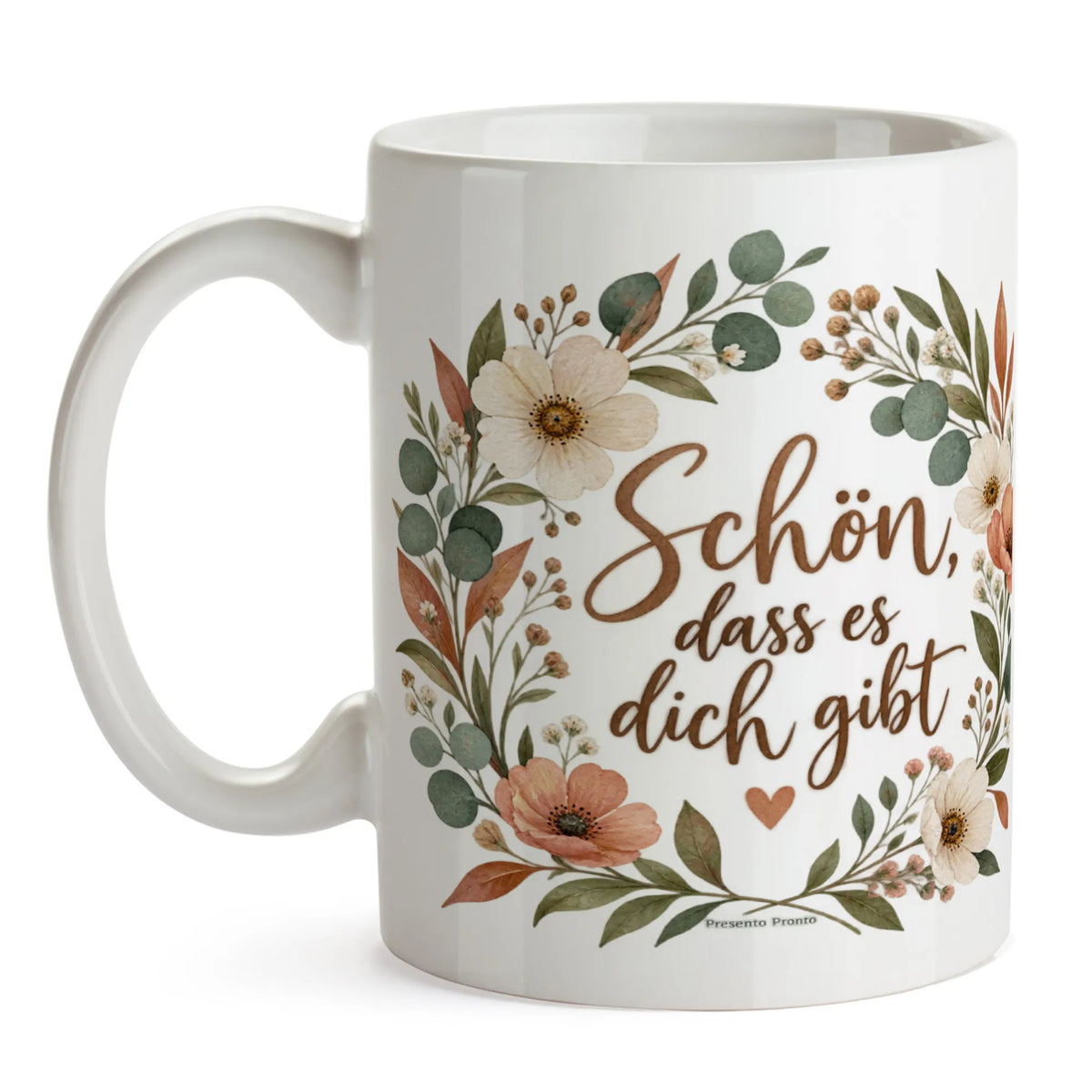 Liebevolle Tasse Schön dass es dich gibt mit Wildblumenkranz|p:2014965|h:8d63f6eaa4d1cafccb52ac92e561e97a