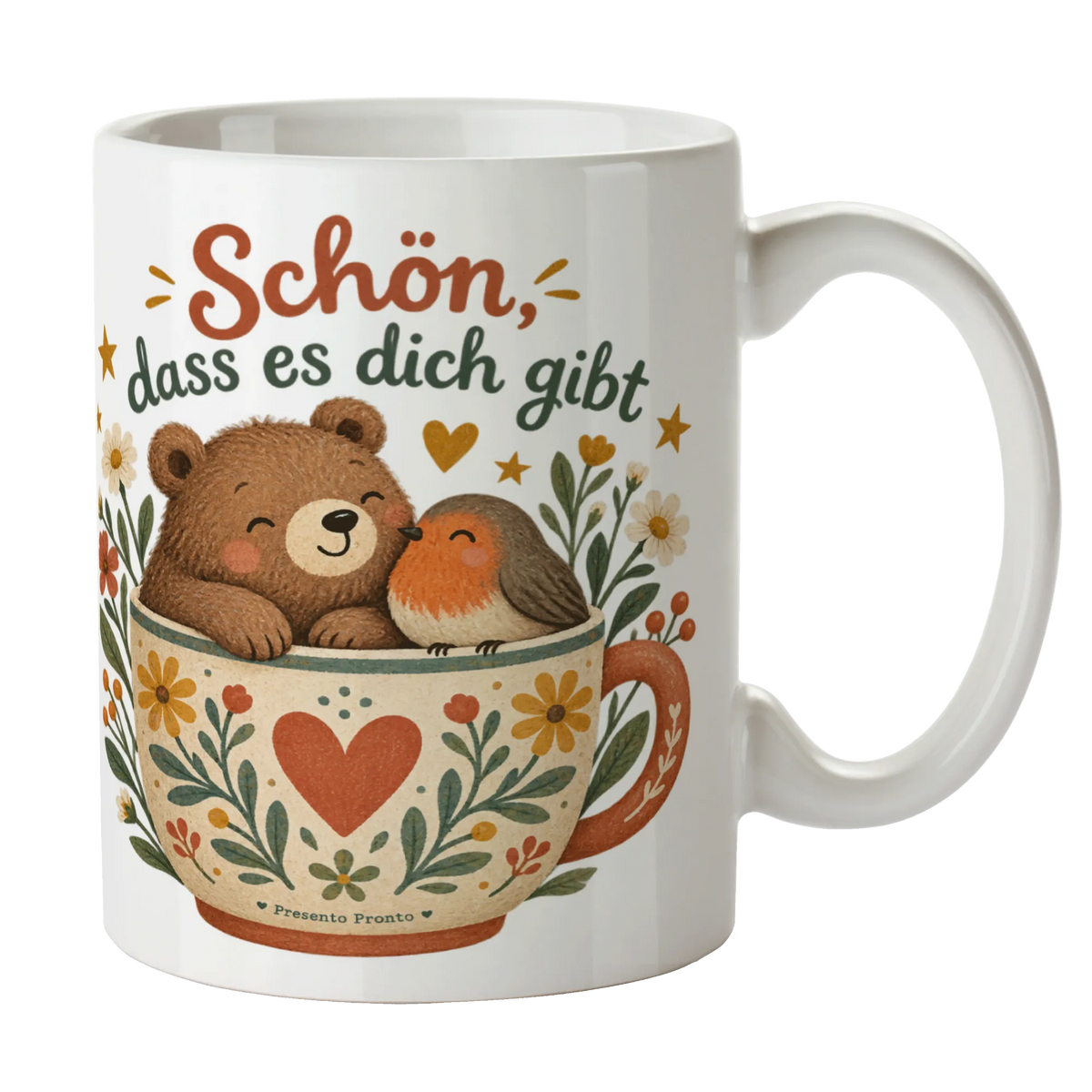 Liebevolle Tasse Schön dass es dich gibt für Lieblingsmenschen mit Bär|p:2014971|h:92b75e5ac4b434f1f25b600d6a4d107d