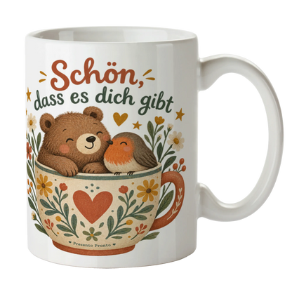 Liebevolle Tasse Schön dass es dich gibt für Lieblingsmenschen mit Bär|p:2014971|h:92b75e5ac4b434f1f25b600d6a4d107d
