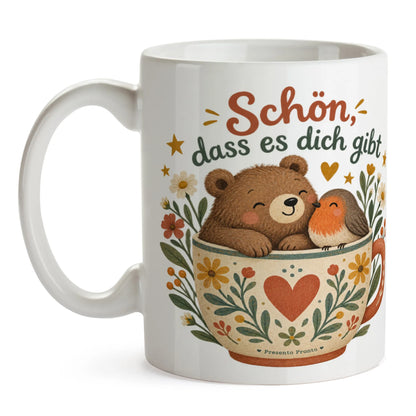 Liebevolle Tasse Schön dass es dich gibt für Lieblingsmenschen mit Bär|p:2014971|h:5c047176eb542701651b46021c8e56b0