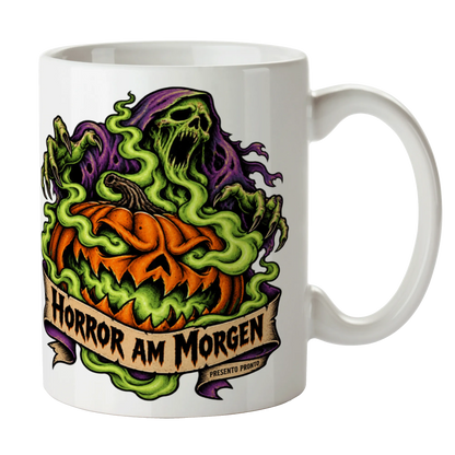 Gruselige Halloween-Tasse mit Kürbisgesicht|p:2014979|h:38470c897ebb614b68545cfa320a80e8
