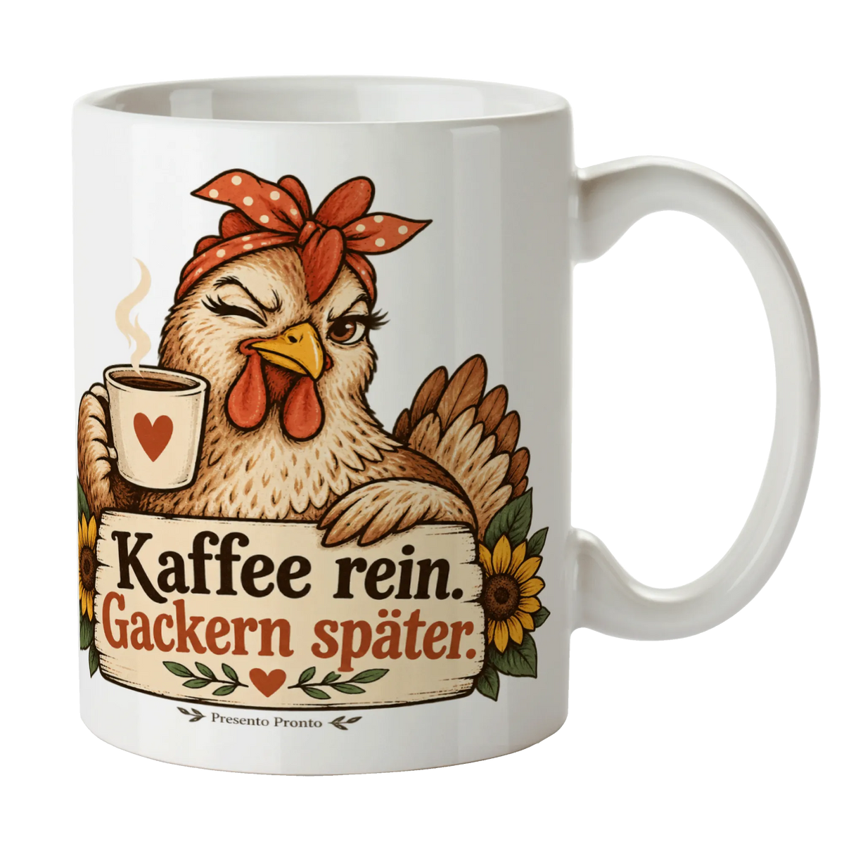 Lustige Tasse mit Huhn für freche Kaffeefans|p:2014985|h:fbe58022b3b6cb1d29a777e3948c7499