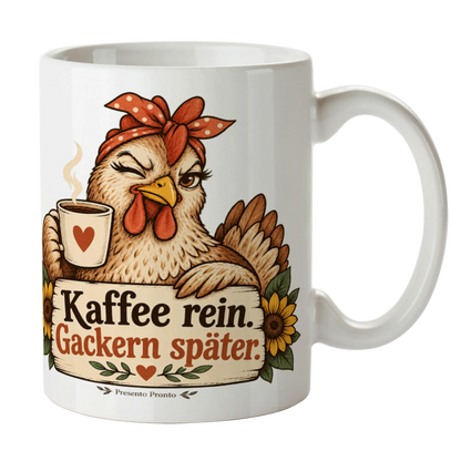 Lustige Tasse mit Huhn für freche Kaffeefans|p:2014985|h:fbe58022b3b6cb1d29a777e3948c7499