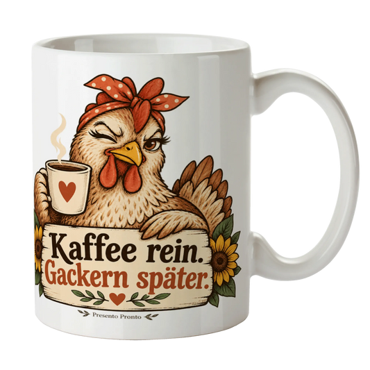 Lustige Tasse mit Huhn für freche Kaffeefans|p:2014985|h:fbe58022b3b6cb1d29a777e3948c7499