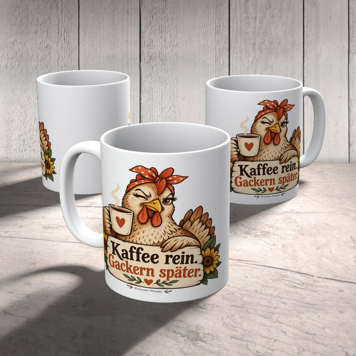Lustige Tasse mit Huhn für freche Kaffeefans|p:2014985|h:aa7e6fcdaae796fb93128219ac8d8d66