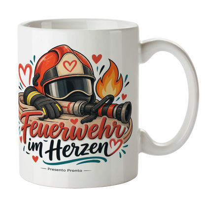 Herzliche Tasse für Feuerwehrleute mit lächelndem Helm|p:2014999|h:b673eadaac7887a7f5b76ff9bca25708