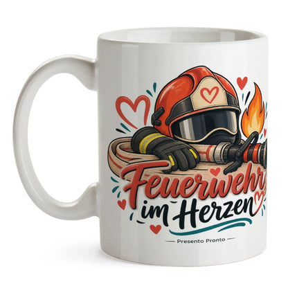 Herzliche Tasse für Feuerwehrleute mit lächelndem Helm|p:2014999|h:7dfbace97c30c7e9c8395dfb186fd811