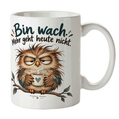 Lustige Tasse mit Eule für müde Morgenmuffel|p:2015004|h:f319d6439f58ae96d9eb50236df792bf