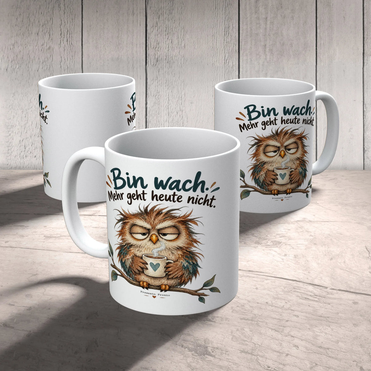 Lustige Tasse mit Eule für müde Morgenmuffel|p:2015004|h:1f5e3afe130a9c2042a42b3d9af39f5f
