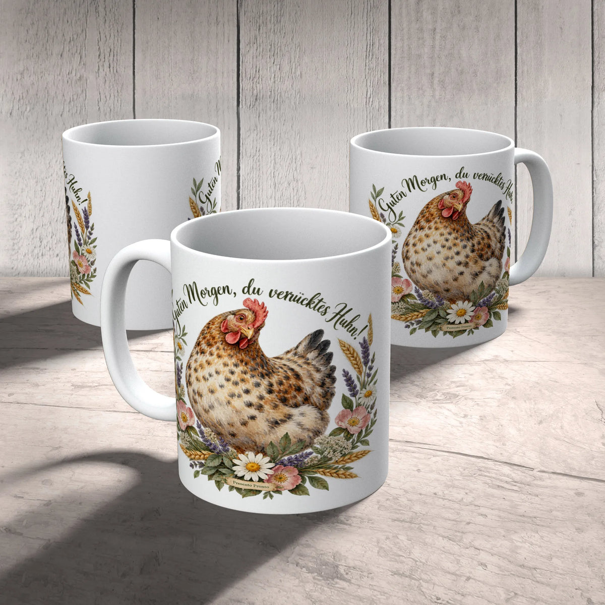 Lustige Tasse mit Huhn für Hühnerliebhaber zum Guten Morgen|p:2015014|h:aeb7bf66a4102d617d62fa742e922fc7