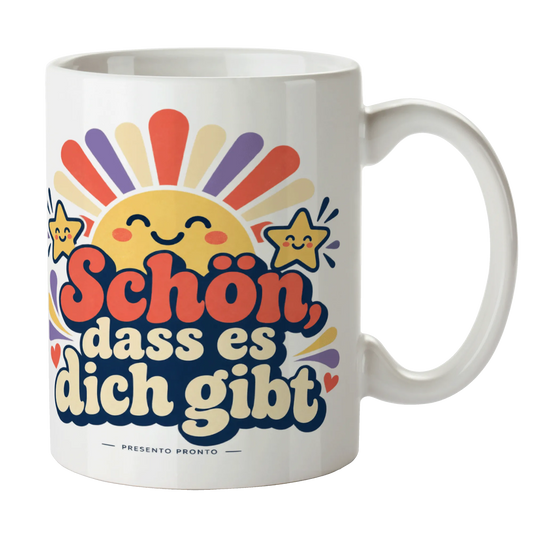 Herzliche Tasse Schön dass es dich gibt mit Sonne für Lieblingsmenschen|p:2015019|h:8d47dd11a5ace36c95ca2692d162f46b