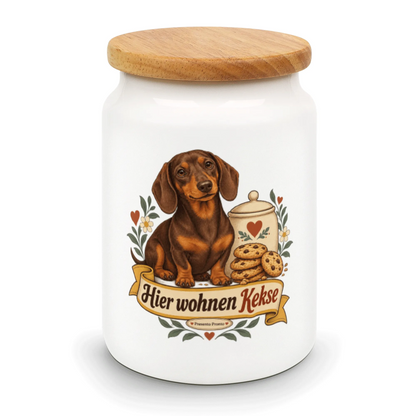 Lustige Keksdose für Hunde mit Dackel|p:2015022|h:ea846cbd77d6ef75ee64704363813357