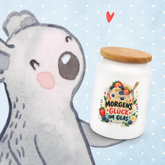 Fröhlicher Behälter für Overnight Oats für Müsli-Fans mit Erdbeeren|p:2015027|h:366e0e37875aadc05a95fc3de788dfd4