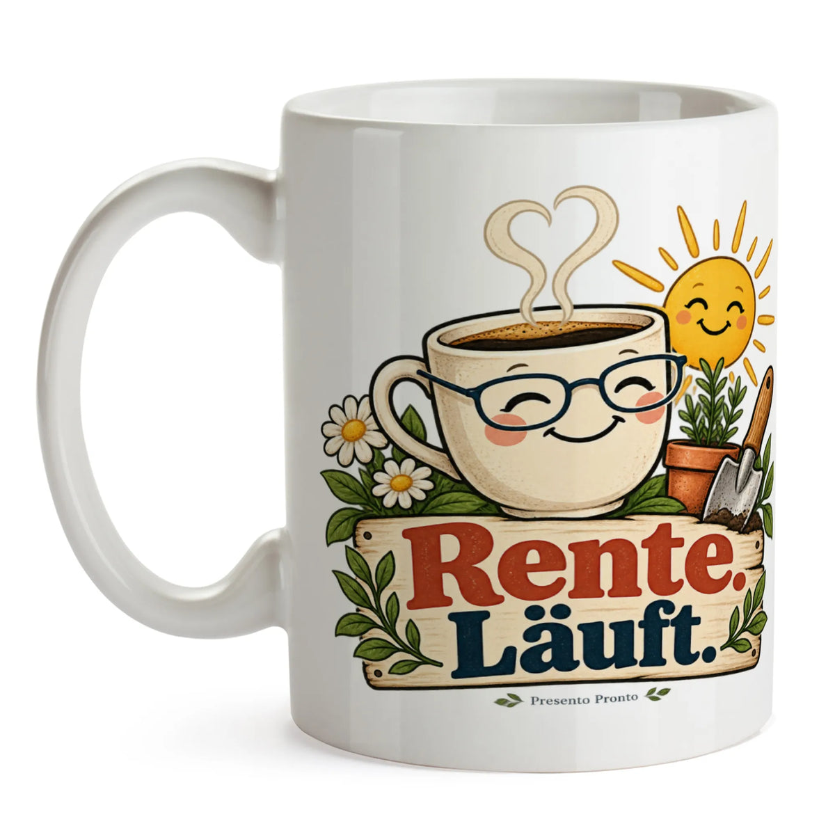 Lustige Tasse für Rentner mit Gartenschaufel und Sonne|p:2015035|h:ae9cab61abf15dfff030c6ae21222de0