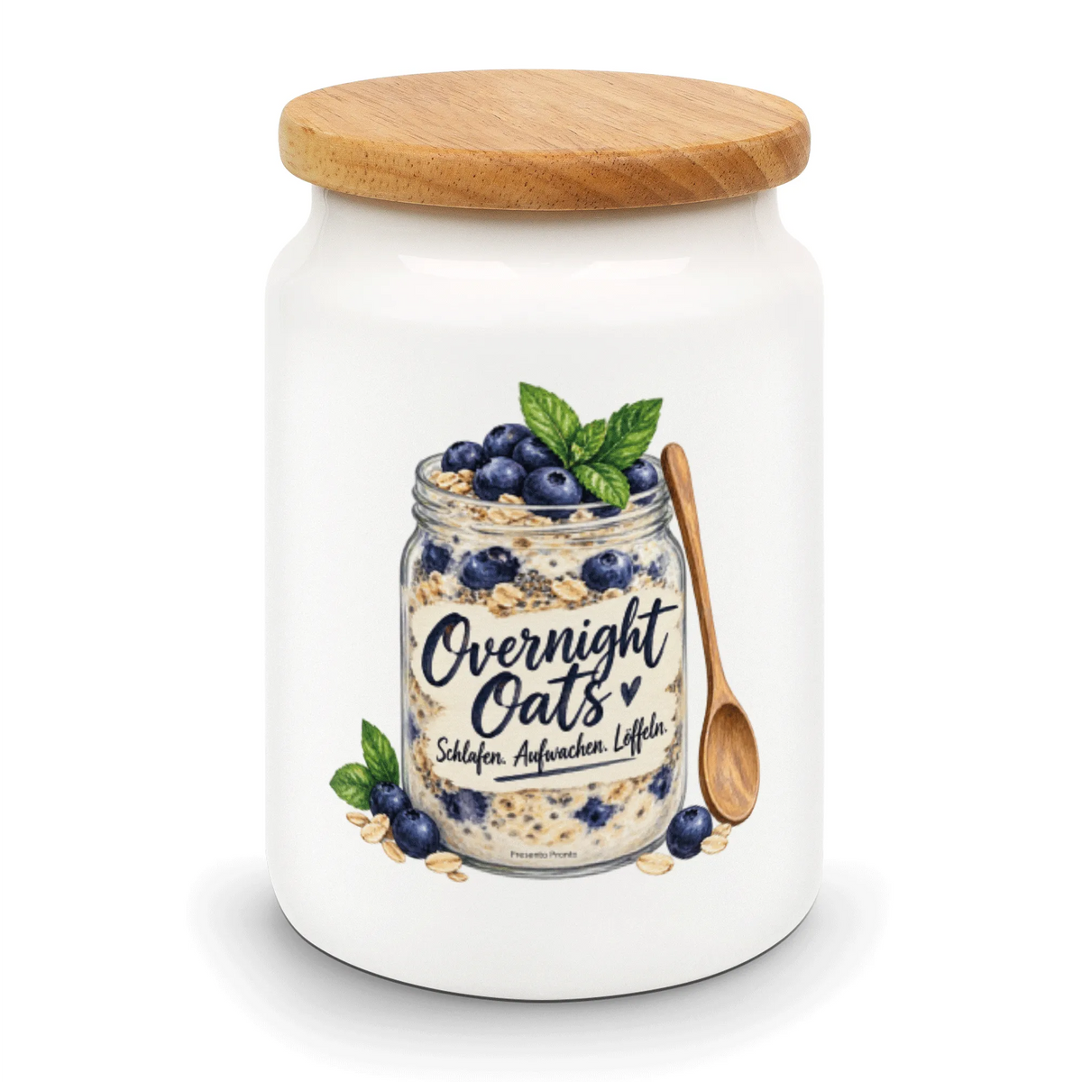 Lustiger Behälter für Overnight Oats für Müslifans mit Heidelbeeren|p:2015043|h:ffca3457c98f1aae270b0a91840c455d