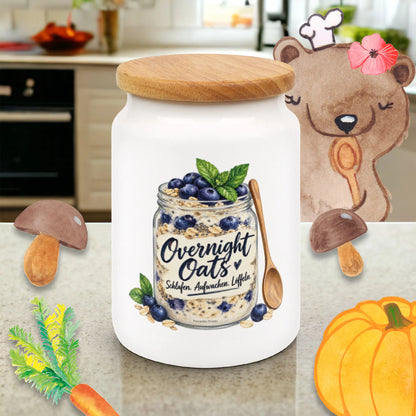 Lustiger Behälter für Overnight Oats für Müslifans mit Heidelbeeren|p:2015043|h:37462a52be1e753781c93f9321f29b69