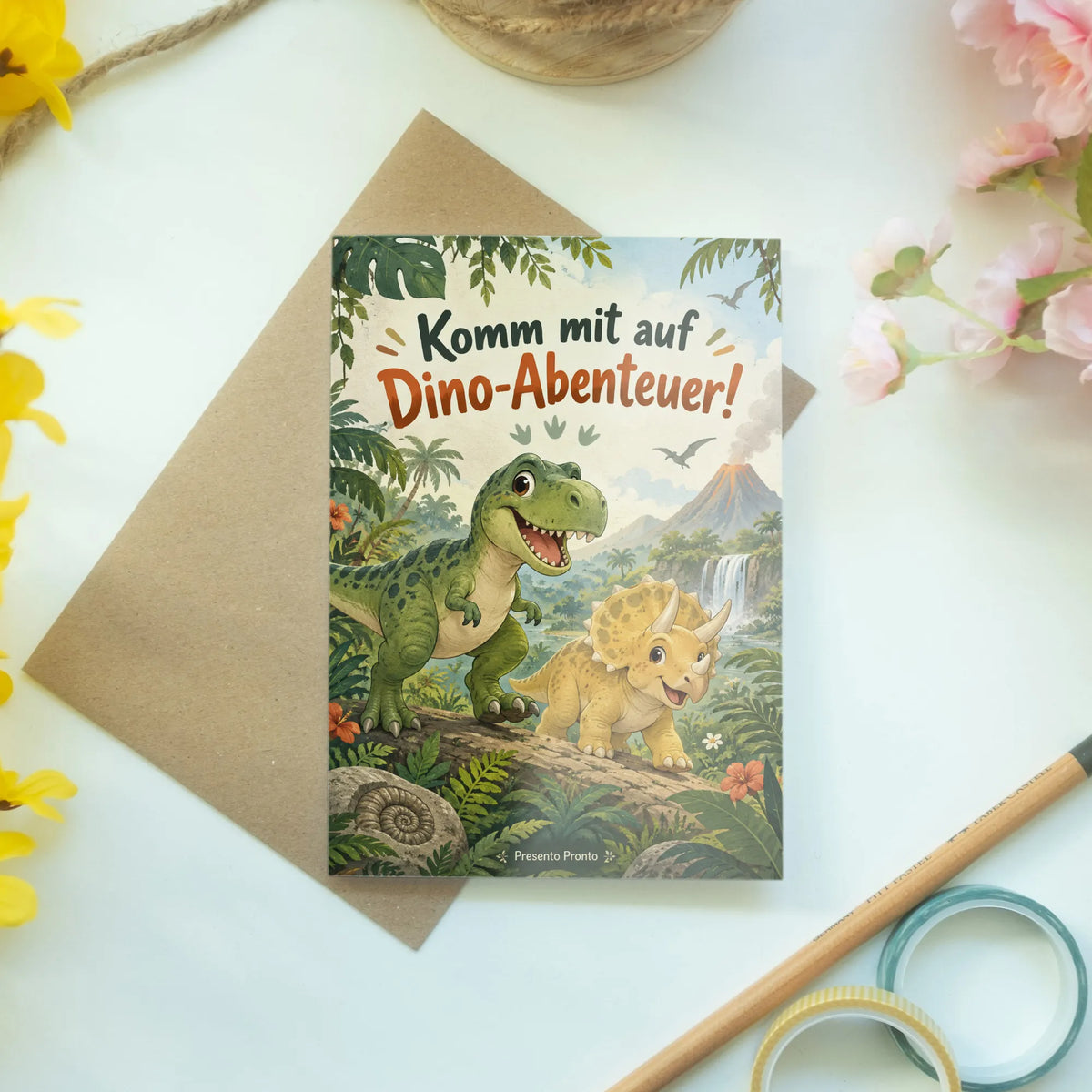 Abenteuerliche Einladungskarten für den Dinogeburtstag mit T-Rex|p:2015048|h:eaae57d5323381a7238fba47812bb92a