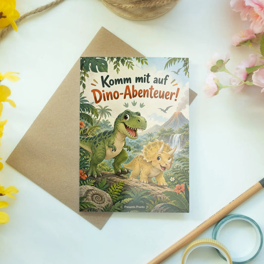Abenteuerliche Einladungskarten für den Dinogeburtstag mit T-Rex|p:2015048|h:eaae57d5323381a7238fba47812bb92a