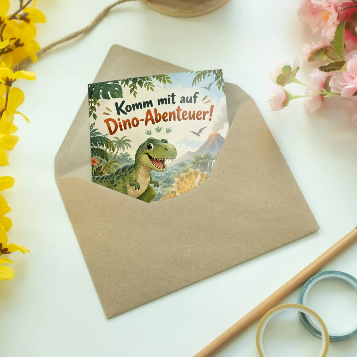 Abenteuerliche Einladungskarten für den Dinogeburtstag mit T-Rex|p:2015048|h:f41e905ac4b0db8a19569bd3a1f73bce