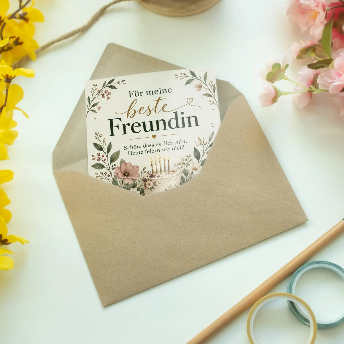Elegante Geburtstagskarte für die beste Freundin mit Wildblumen|p:2015052|h:798c20d1751826cf5d293a3da9d78181