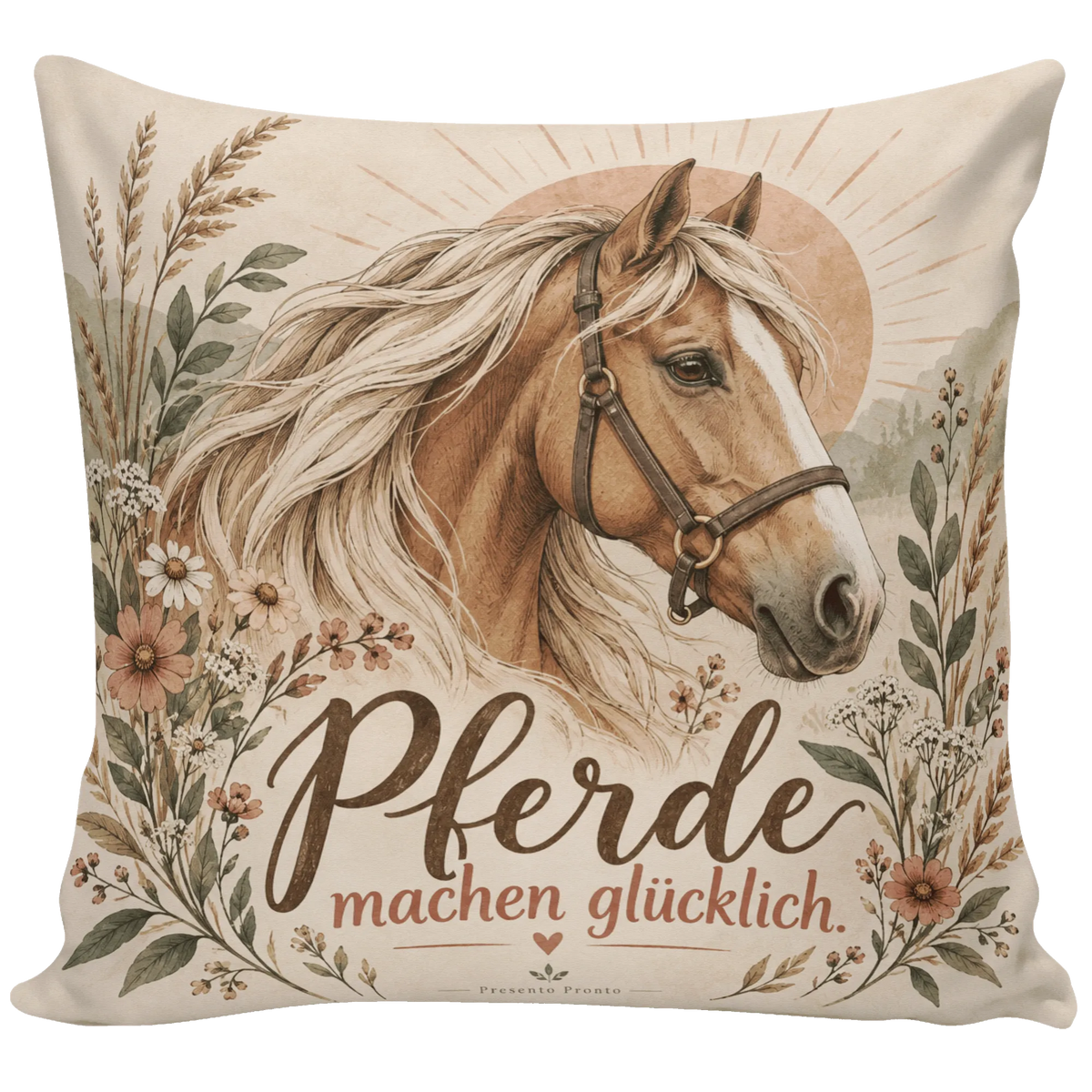 Herzliches Kissen mit Pferd für Pferdeliebhaber|p:2015061|h:13156bd236a773dd188f427ffe996269