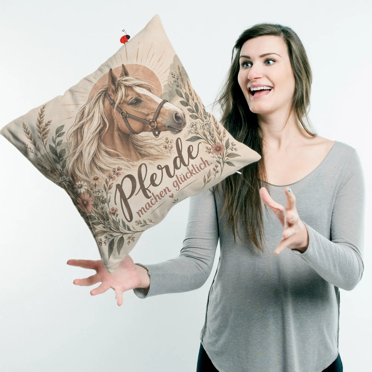 Herzliches Kissen mit Pferd für Pferdeliebhaber|p:2015061|h:89deaadc3e7c5932abdb8a0343ce085e